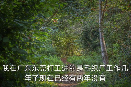 我在廣東東莞打工進(jìn)的是毛織廠工作幾年了現(xiàn)在已經(jīng)有兩年沒有