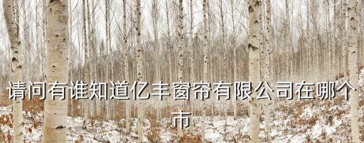 請問有誰知道億豐窗簾有限公司在哪個市