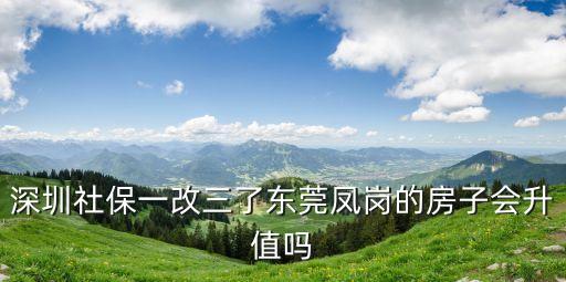 東莞鳳崗房產有投資的價值嗎，東莞清溪鳳崗房子哪個升值空間大