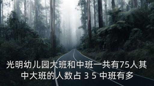 光明幼兒園大班和中班一共有75人其中大班的人數占 3 5 中班有多