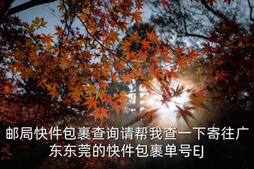 東莞永東物流托運單查詢，郵局快件包裹查詢請幫我查一下寄往廣東東莞的快件包裹單號EJ