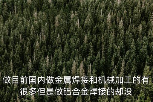 做目前國內做金屬焊接和機械加工的有很多但是做鋁合金焊接的卻沒