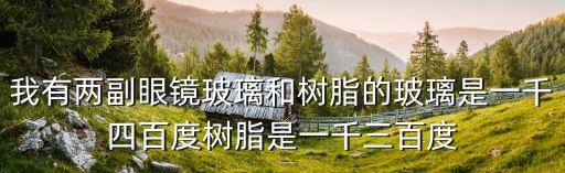 我有兩副眼鏡玻璃和樹脂的玻璃是一千四百度樹脂是一千三百度