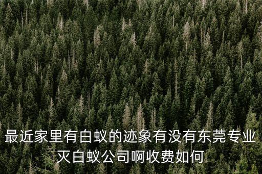 最近家里有白蟻的跡象有沒有東莞專業滅白蟻公司啊收費如何