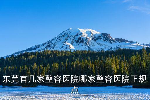 東莞有幾家整容醫(yī)院哪家整容醫(yī)院正規(guī)點