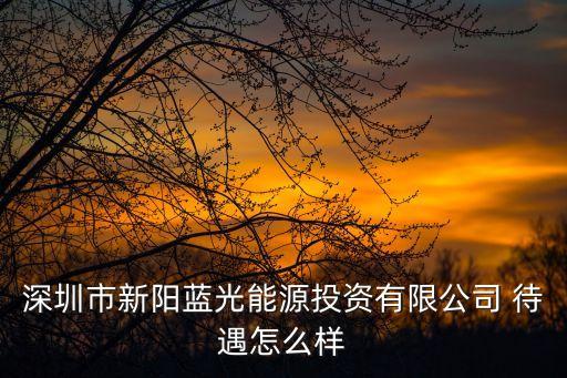 藍(lán)光光電深圳，深圳市新陽藍(lán)光能源投資有限公司 待遇怎么樣