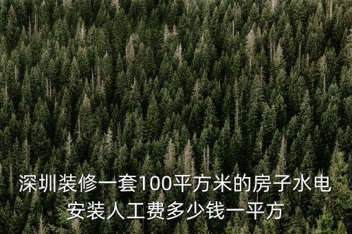 深圳裝修一套100平方米的房子水電安裝人工費多少錢一平方