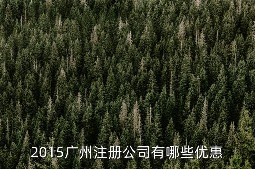 2015廣州注冊公司有哪些優惠
