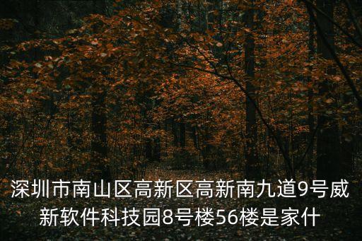 深圳市南山區(qū)高新區(qū)高新南九道9號威新軟件科技園8號樓56樓是家什