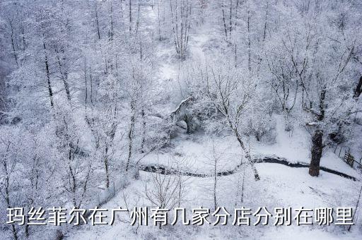 瑪絲菲爾在廣州有幾家分店分別在哪里