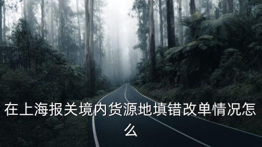 在上海報(bào)關(guān)境內(nèi)貨源地填錯(cuò)改單情況怎么