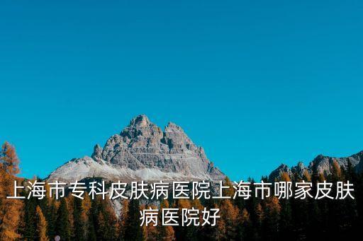 上海市專科皮膚病醫院上海市哪家皮膚病醫院好