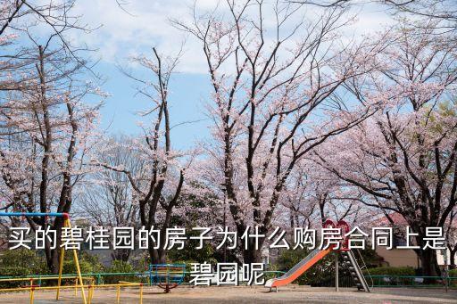 買的碧桂園的房子為什么購房合同上是碧園呢