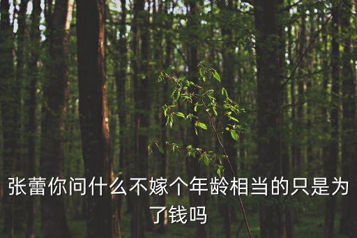 張蕾你問什么不嫁個年齡相當?shù)闹皇菫榱隋X嗎