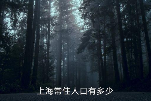 上海常住人口有多少