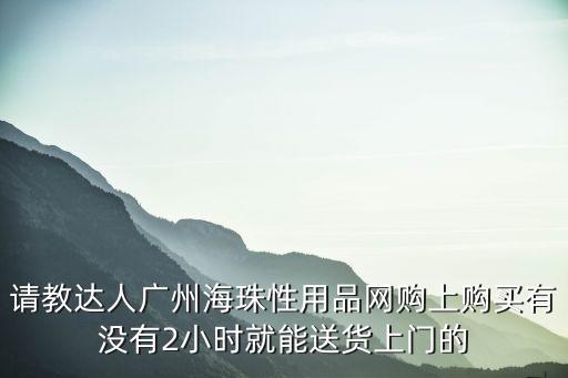 請教達人廣州海珠性用品網購上購買有沒有2小時就能送貨上門的