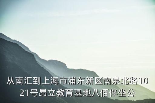 從南匯到上海市浦東新區南泉北路1021號昂立教育基地八佰伴坐公