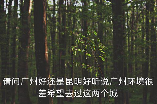 請問廣州好還是昆明好聽說廣州環(huán)境很差希望去過這兩個城