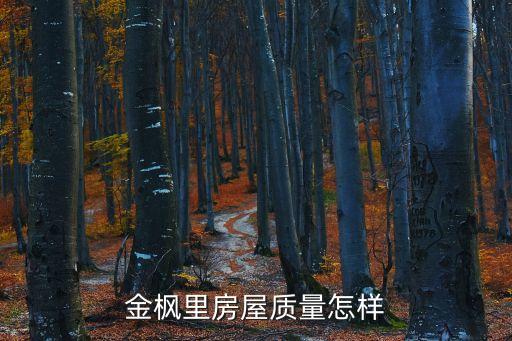 金楓里房屋質(zhì)量怎樣
