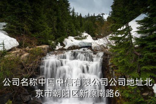 公司名稱中國中信有限公司公司地址北京市朝陽區新源南路6