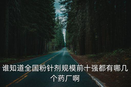 誰知道全國粉針劑規模前十強都有哪幾個藥廠啊