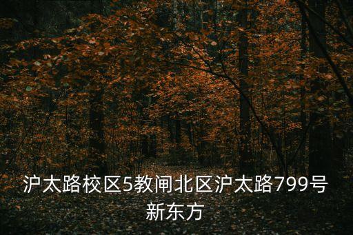 上海市閘北區(qū)滬太路小學(xué)，滬太路校區(qū)5教閘北區(qū)滬太路799號新東方