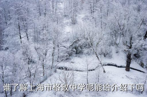 誰了解上海市格致中學呢能給介紹下嗎