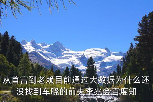 從首富到老賴目前通過大數(shù)據(jù)為什么還沒找到車曉的前夫李兆會百度知