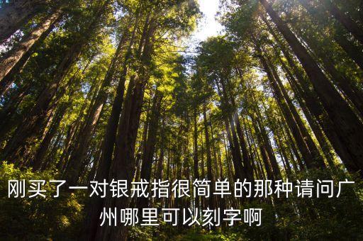 剛買了一對銀戒指很簡單的那種請問廣州哪里可以刻字啊