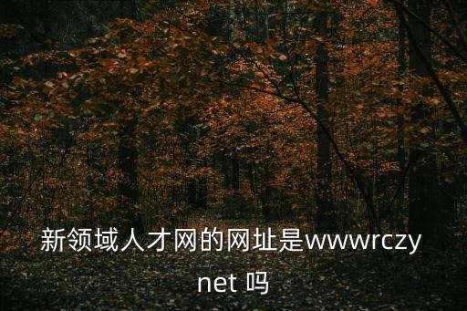新領(lǐng)域人才網(wǎng)的網(wǎng)址是wwwrczynet 嗎