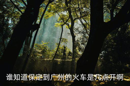 誰知道保定到廣州的火車是幾點開啊