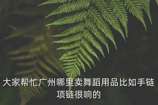 廣州舞蹈用品商店，大家?guī)兔V州哪里賣舞蹈用品比如手鏈項鏈很響的