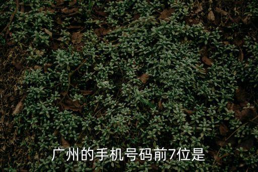 廣州的手機號碼前7位是