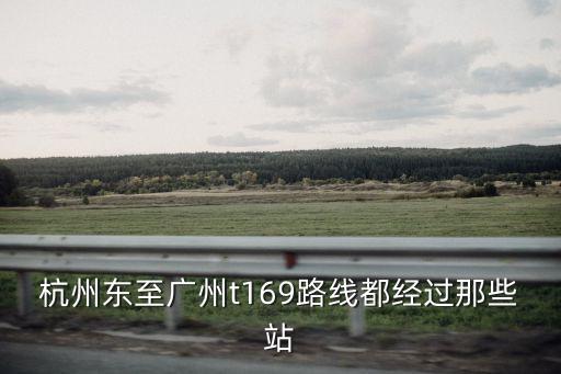 杭州東至廣州t169路線都經過那些站
