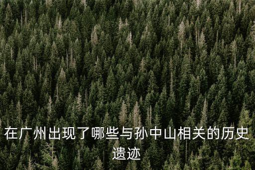 廣州恤孤院后街31號，在廣州出現了哪些與孫中山相關的歷史遺跡