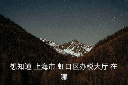 想知道 上海市 虹口區(qū)辦稅大廳 在哪