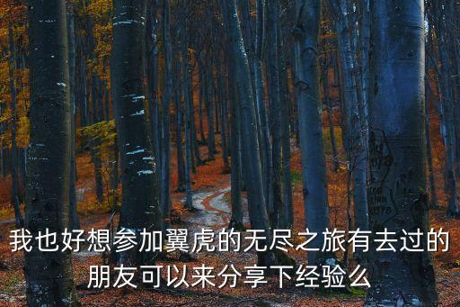 我也好想?yún)⒓右砘⒌臒o盡之旅有去過的朋友可以來分享下經(jīng)驗么