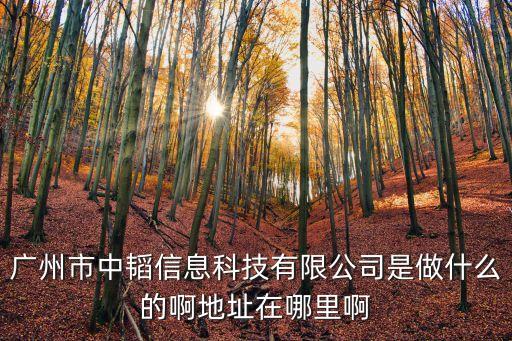 廣州市中韜信息科技有限公司是做什么的啊地址在哪里啊