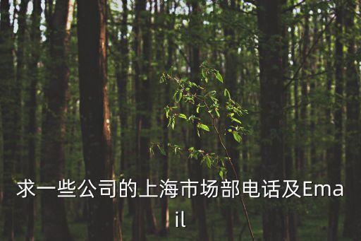 求一些公司的上海市場部電話及Email