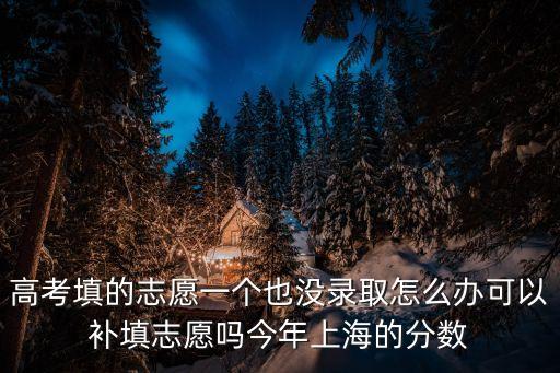 高考填的志愿一個也沒錄取怎么辦可以補填志愿嗎今年上海的分數