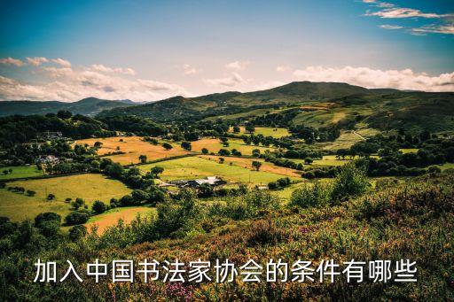 中國書協，加入中國書法家協會需要具備哪些條件