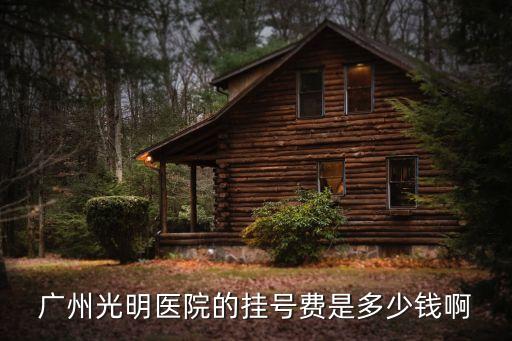 廣州光明醫院的掛號費是多少錢啊