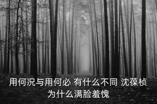 沈葆楨，何況 和 何必 有什么區別 沈葆楨為何滿臉羞愧