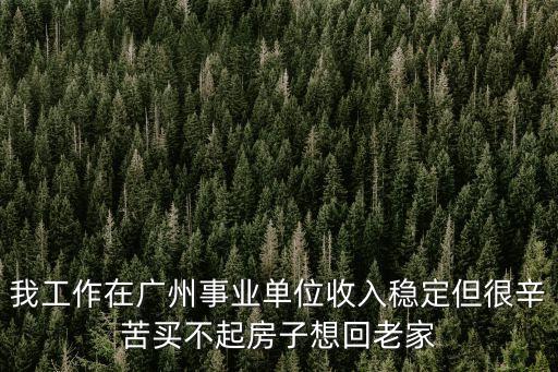 我工作在廣州事業(yè)單位收入穩(wěn)定但很辛苦買不起房子想回老家