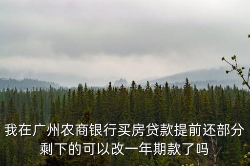 廣州農(nóng)商銀行app提前還款，我在廣州農(nóng)商銀行買房貸款提前還部分剩下的可以改一年期款了嗎