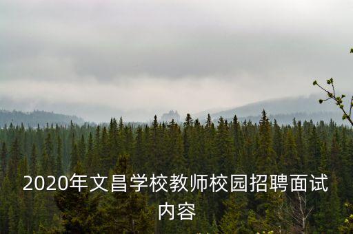 2020年文昌學校教師校園招聘面試內容