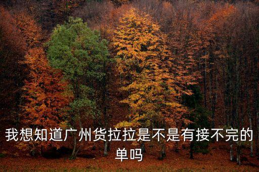 我想知道廣州貨拉拉是不是有接不完的單嗎