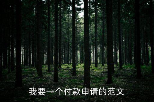 我要一個付款申請的范文