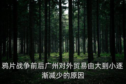 鴉片戰爭前后廣州對外貿易由大到小逐漸減少的原因