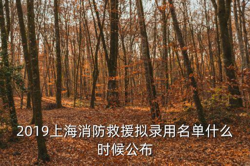 2019上海消防救援擬錄用名單什么時候公布
